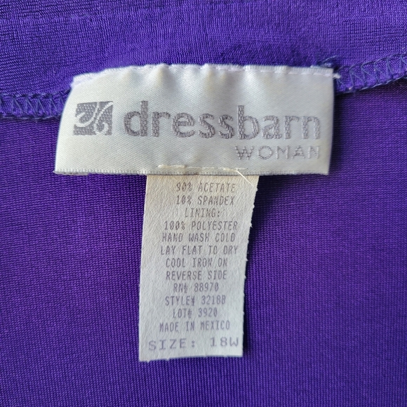 Dressbarn Woman Size 18W Purple/Glitter Open Blazer Shoulder Pads Long Sleeve - Picture 3 of 11